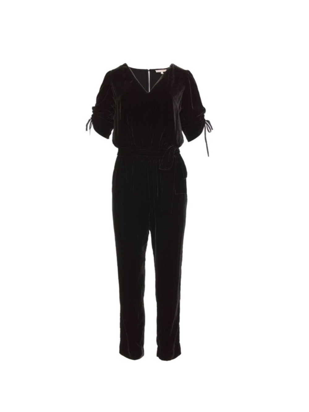 NWT Gold Hawk Olive Green Silk Blend Velvet Jumpsuit Size Medium